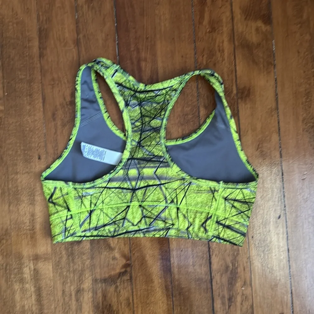 Nike Yellow and Black Sports Bra with‎ Racerback Design